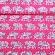 Baumwollvoile "Enjoy" Elefanten Pink