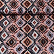 Baumwollvoile Lurex Mosaik Lachs