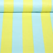 Beschichtete Baumwolle  Blockstreifen 6cm Hellblau Gelb