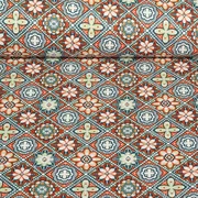 Beschichtete Baumwolle Blumen Orient Orange