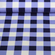 Beschichtete Baumwolle - Karo Blau