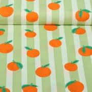 Beschichtete Baumwolle Orangen Grün