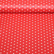Beschichtete Baumwolle Punkte Rot