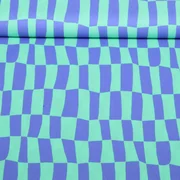 Bio Baumwoll-Popeline Jennifer Bouron Karos Blau Mint