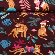 Bio-Canvas Hamburger Liebe "Wild XMAS 2025 Leo" Bordeaux