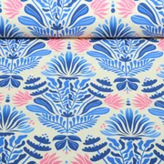 Bio Canvas "Southern Ease" Sunlit Botanica Beige Blau