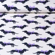 Bio Canvas "Wiener Dog" Weiß