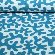 Bio Jacquard Jersey "Gleam" Twistmaze Doubleface Blau Petrol