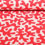 Bio Jacquard Jersey "Gleam" Twistmaze Doubleface Ecru Rot
