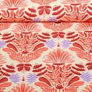 Bio Musselin Glatt "Southern Ease" Sunlit Botanica Beige Rot