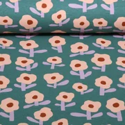 Bio Rippjersey Jennifer Bouron Blumen Grün