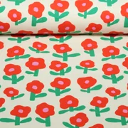 Bio Rippjersey Jennifer Bouron Blumen Natur Orange