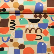 Bio Sommersweat French Terry Jennifer Bouron Digitaldruck Grafische Formen Sand