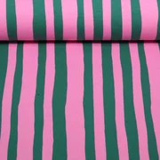 Bio Sommersweat French Terry Jennifer Bouron Streifen Grün Rosa