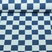 Bio Sommersweat French Terry Karo Weiß Blau