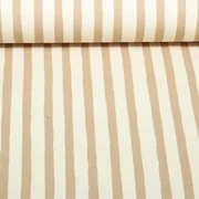 Bio Sommersweat Gemalte Streifen Beige Kamel