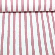 Bio Sommersweat Gemalte Streifen Ecru Mauve
