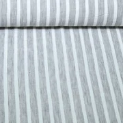 Blusen- & Kleiderstoff Streifen Melange Grau