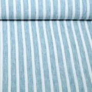 Blusen- & Kleiderstoff Streifen Melange Hellblau