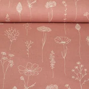 Canvas Blumen Altrosa