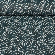 Canvas Jacquard Monsterablätter Grün