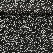 Canvas Jacquard Monsterablätter Schwarz