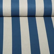 Canvas Leinenoptik Blockstreifen Beige Jeansblau