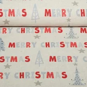 Canvas Merry Christmas Leinenlook Beige