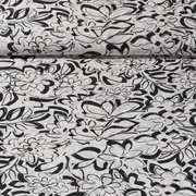 Chiffon Blüten Ecru Schwarz