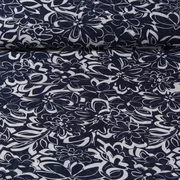 Chiffon Blüten Navy Ecru