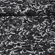 Chiffon Blüten Schwarz Ecru