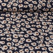 Chiffon Blumen Abstrakt Navy Sand