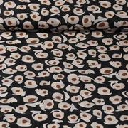 Chiffon Blumen Abstrakt Schwarz Sand