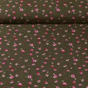Chiffon Blumen Grün Pink
