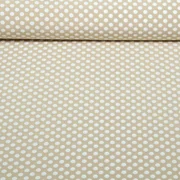 Chiffon Punkte Polka Dots Beige Weiß