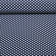 Chiffon Punkte Polka Dots Marine Weiß