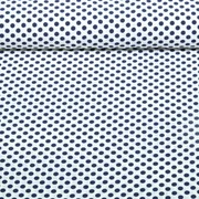 Chiffon Punkte Polka Dots Weiß Marine