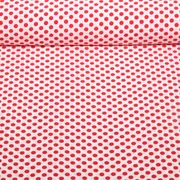 Chiffon Punkte Polka Dots Weiß Rot