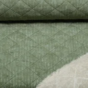 Cord Teddy Quiltkaros Grün