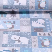 French Terry X-Mas Polartiere Blau
