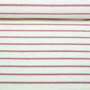 Frottee Jersey Streifen Ecru Mauve Garngefärbt