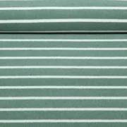 Frottee Jersey Streifen Salbei Ecru Garngefärbt