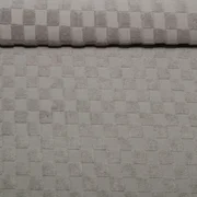 Frottee Jersey Ton-in-Ton Karo Taupe