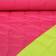 Gesteppter Jackenstoff Doubleface Pink Neongelb