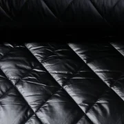 Gesteppter Jackenstoff Rauten Schwarz Metallic