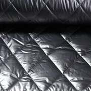 Gesteppter Jackenstoff Rauten Silber Metallic
