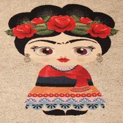 Gobelin Panel "Blumenmädchen" Beige Melange