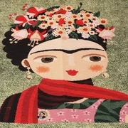 Gobelin Panel "Blumenmädchen" Grün Melange