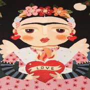Gobelin Panel "Blumenmädchen" Schwarz 