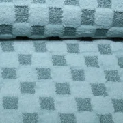 Heavy Sweat Bouclé-Plüsch-Mix Karo Dunkelmint